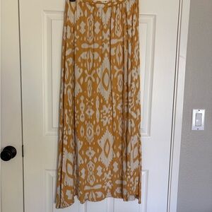 Steve Madden Yellow and White Ikat Maxi Skirt